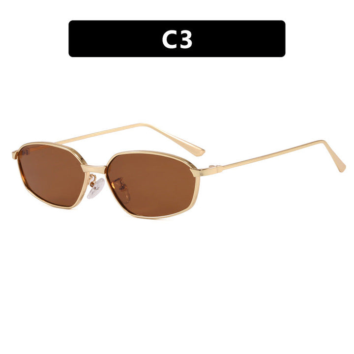 Women's geometric sunglasses with protective UV filter and minimalist metal frame Kalsten