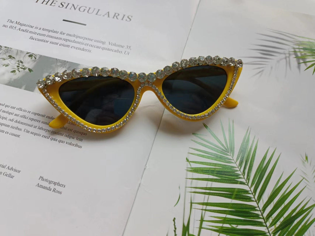 Ladies Glamorous Cat Eye Sunglasses with Rhinestone Accents Kalsten