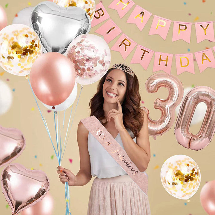 Women Crystal-Embellished Birthday Crown with Personalized Sash Kalsten