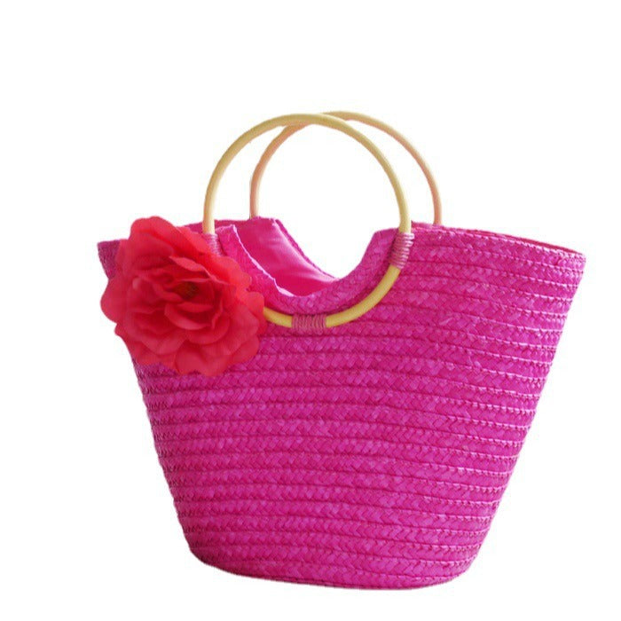 Elegant Bast bag with floral accents Kalsten