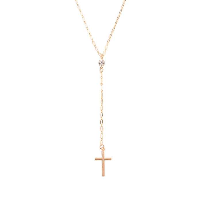 Dainty Cross Lariat Necklace Kalsten