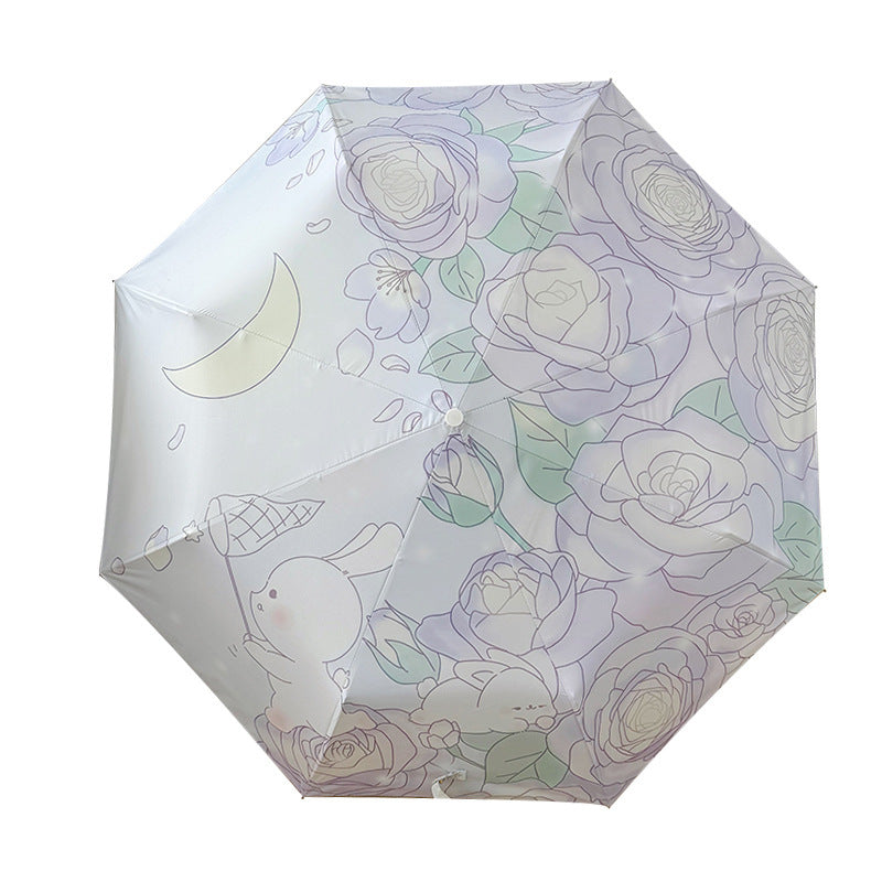 Ladies Folding Umbrella with Floral Minimalism Kalsten