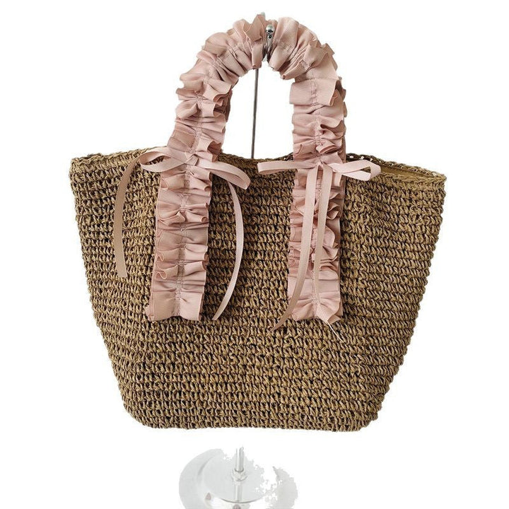 Crocheted beach bag with elegant satin accents Kalsten