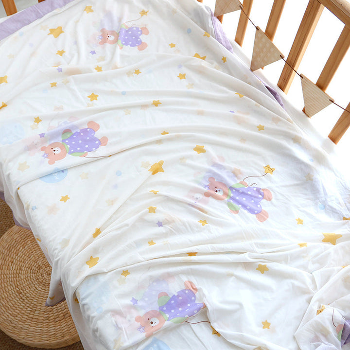 Unisex Nan cozy baby blanket made of cotton muslin with breathable filling and satin edge Kalsten