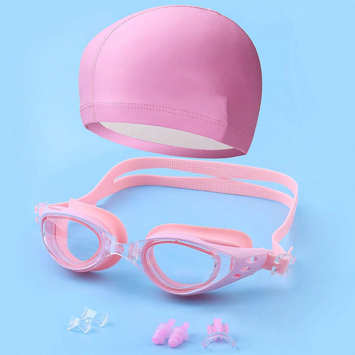 Goggles set with ergonomic swim cap and earplugs Kalsten