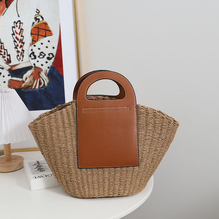 Fashionable basket bag with elegant leather accents Kalsten
