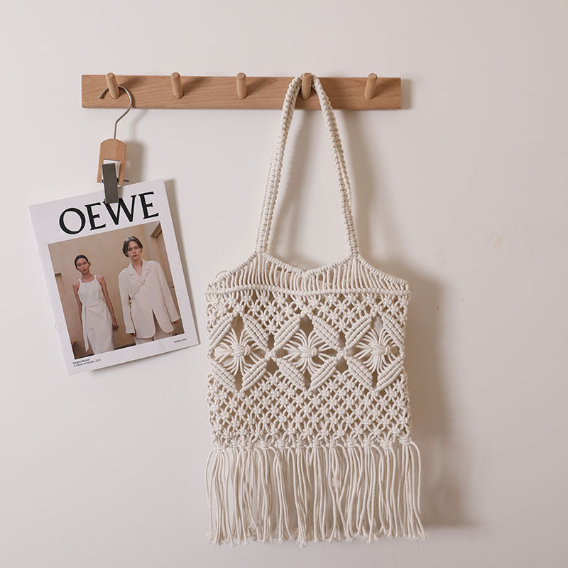 Hand-knotted macrame bag with fringes Kalsten