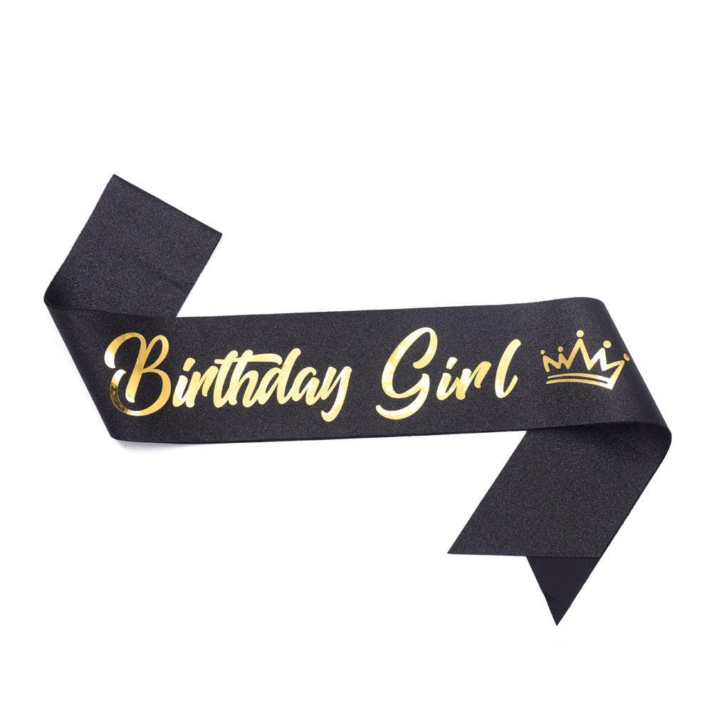 Women's festive birthday sash with glitter Kalsten