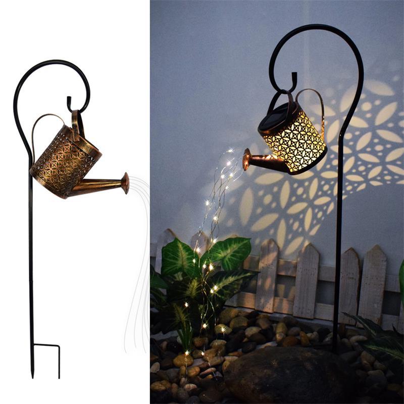 Decorative Hanging Watering Can Garden Stake Ornament With Simulated Cascading Spout Kalsten