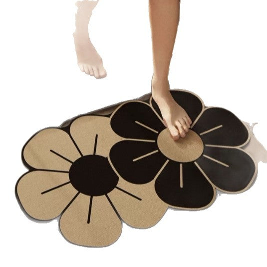 Floral Design Bathroom Rug Kalsten