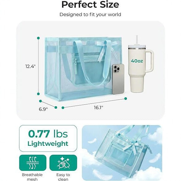 Transparent shopping bag with elegant details Kalsten
