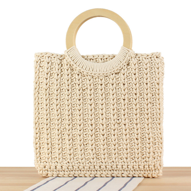 Handbag with Modern Geometric Knit Design Kalsten
