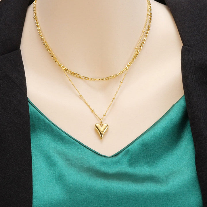 Layered Heart Pendant Necklace Kalsten 1787044446