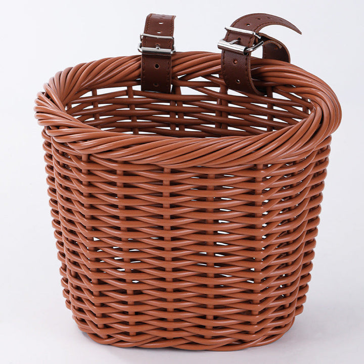 Unisex storage basket with elegant leather handles Kalsten