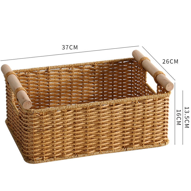 Decorative Woven Storage Basket with Handles Kalsten