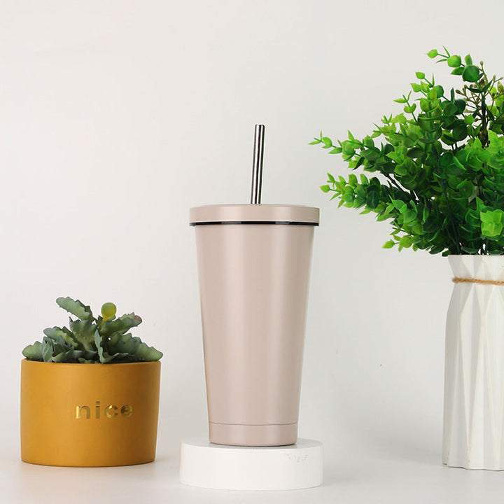 Women's stainless steel drinking cup with straw Kalsten