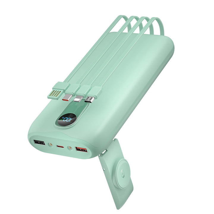 Portable power bank with integrated charging cables and LCD screen Kalsten