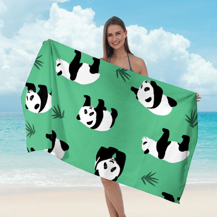 Beach towel with tropical palm pattern and high-quality microfiber fabric Kalsten