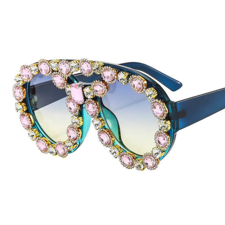 Ladies Glamorous Statement Sunglasses with Eye-Catching Crystal Frame Kalsten
