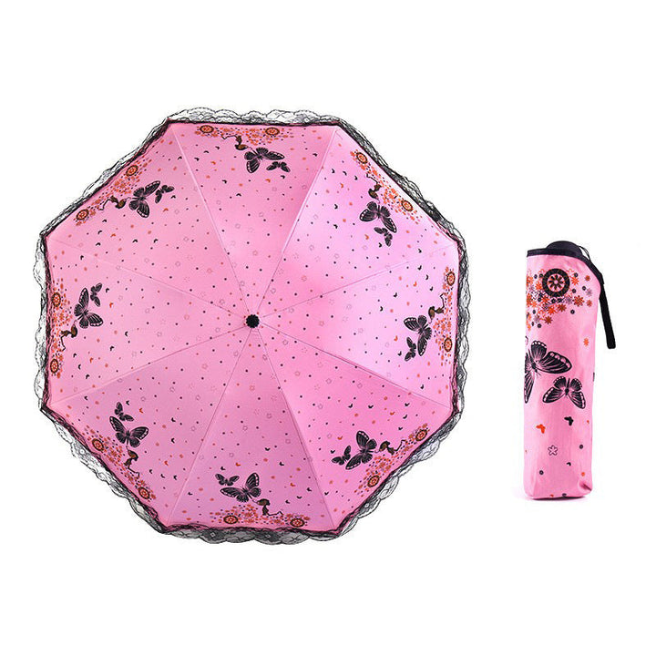Women's sun umbrella with romantic butterfly design Kalsten