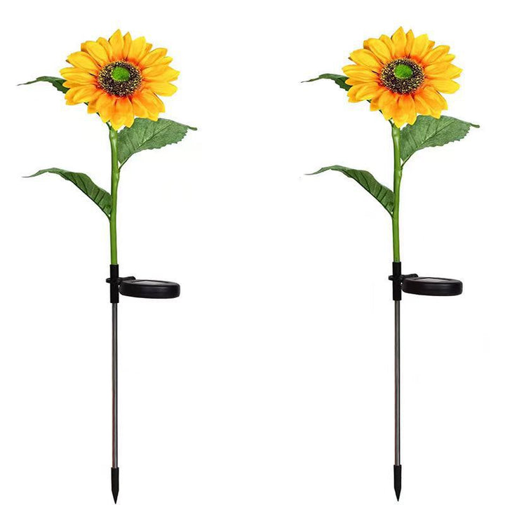 Lifelike Sunflower LED Garden Stake With Dusk-To-Dawn Sensor And Weatherproof Ground Spike Kalsten