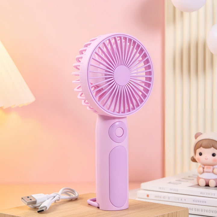 Women's Portable Hand Fan with USB Charging Function and Adjustable Tilt Kalsten