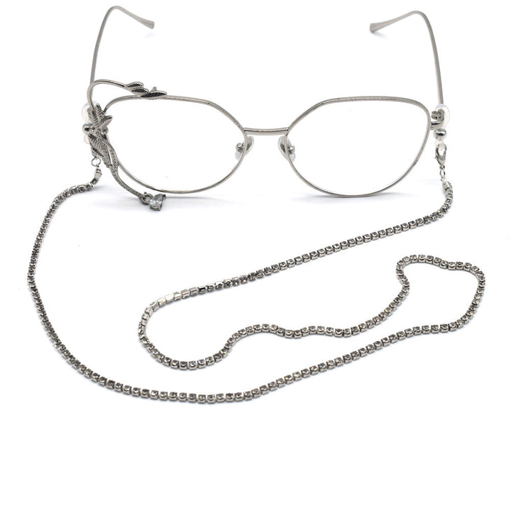 Elegant Rhinestone-Embellished Eyewear Chain Kalsten