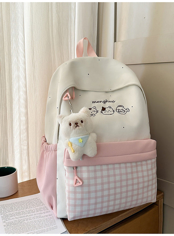 Cute Character Print School Backpack