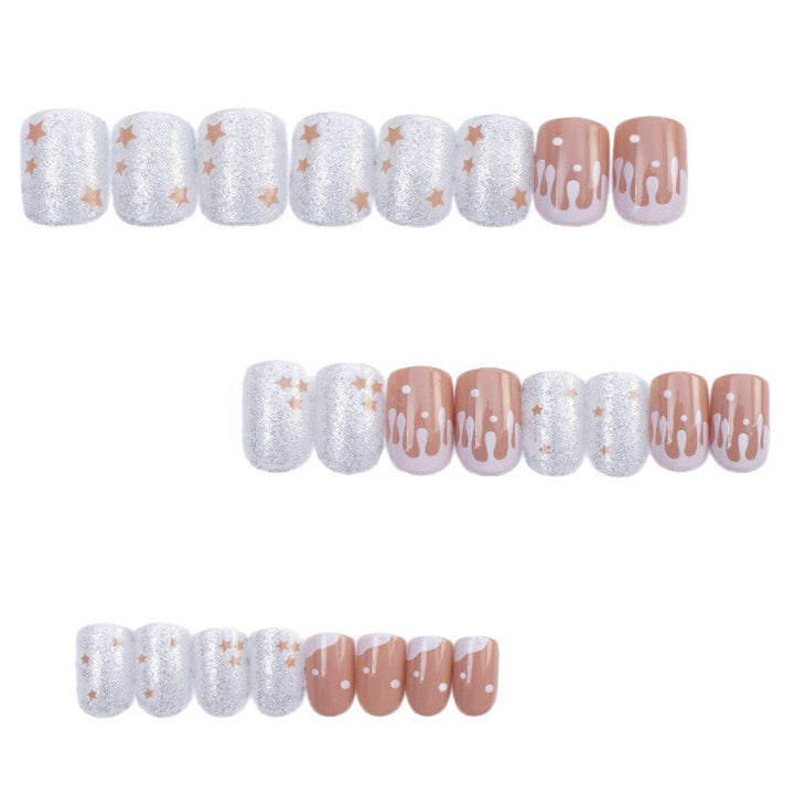 Glittering artificial nails with playful drop design Kalsten