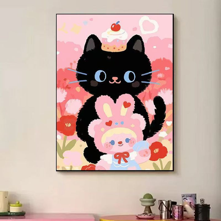 Playful Cat-Themed Illustration Wall Art Kalsten