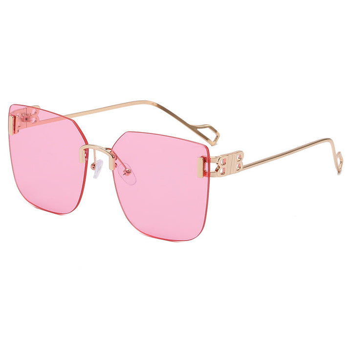 Women elegant square sunglasses with gold-colored metal frame Kalsten