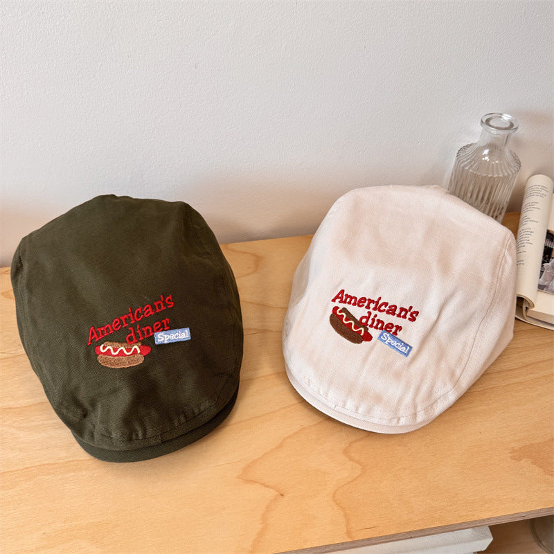 Men's Embroidered Casual Newsboy Cap Kalsten