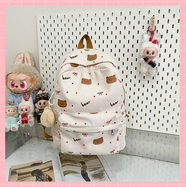 Cute Bear Print Backpack Kalsten
