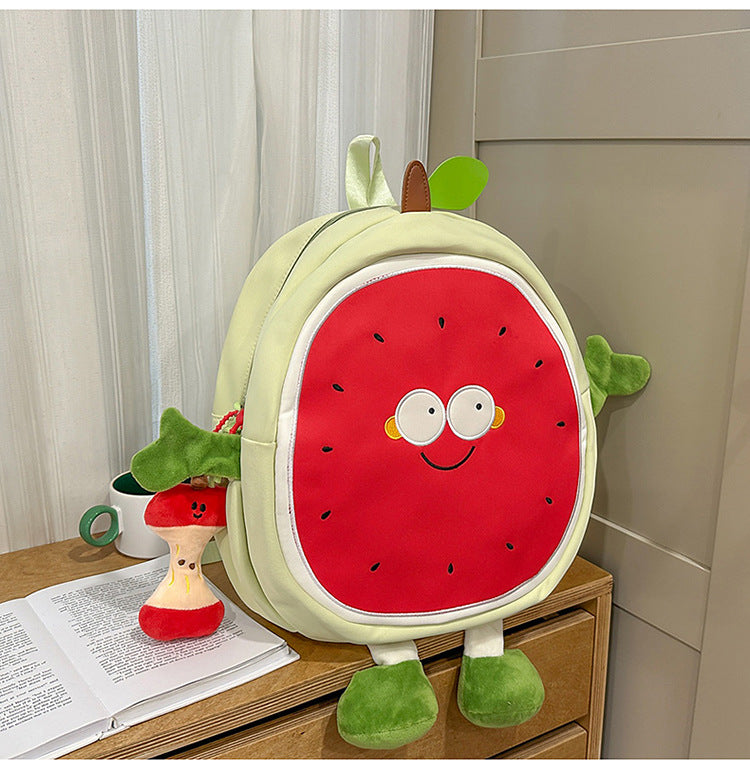 Plush Fruit-Themed School Backpack