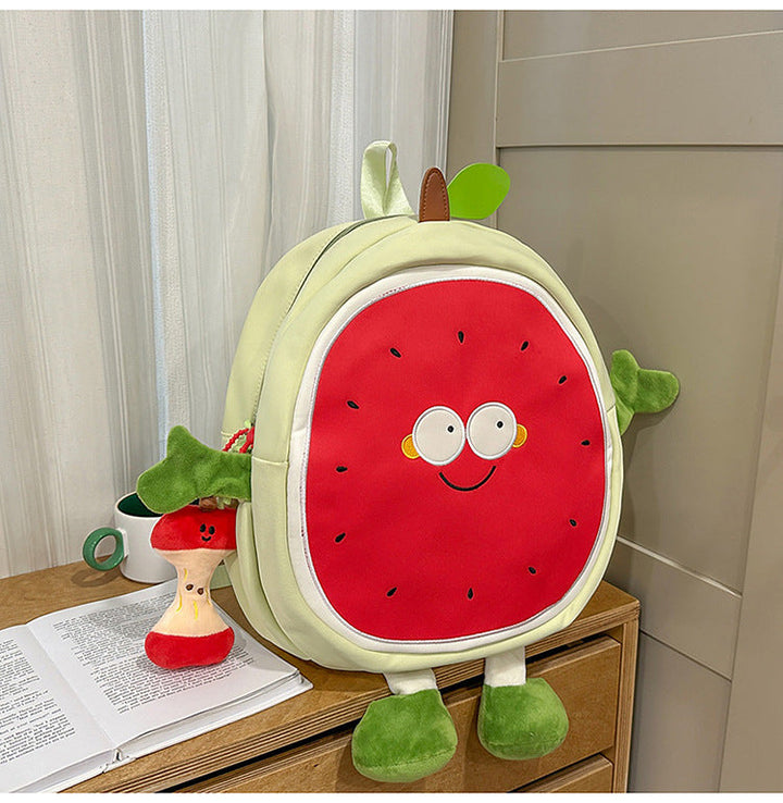 Plush Fruit-Themed School Backpack