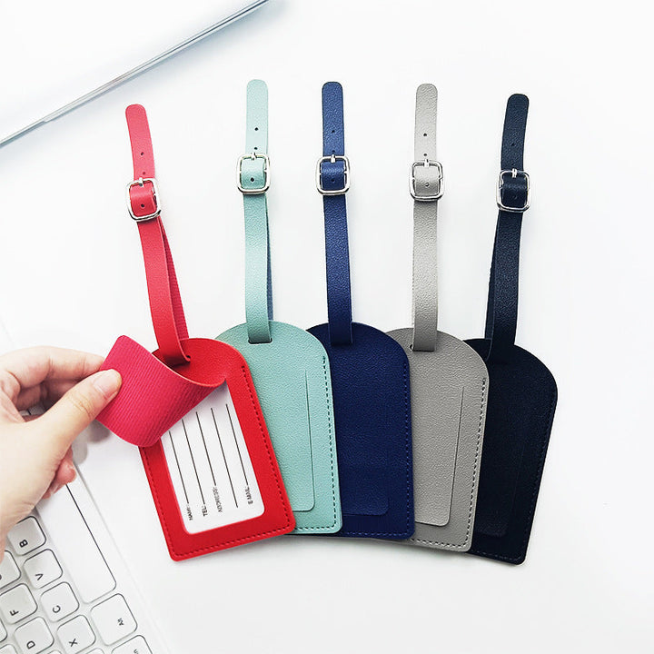 premium PU leather luggage tag with adjustable buckle strap Kalsten