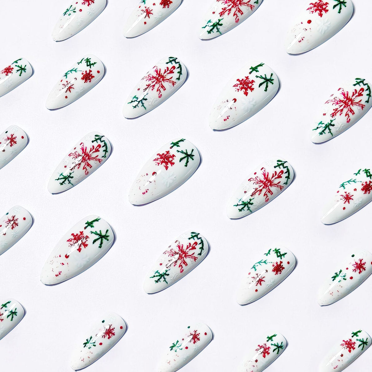 Artistic Snowflake Design Nail Art Acalora