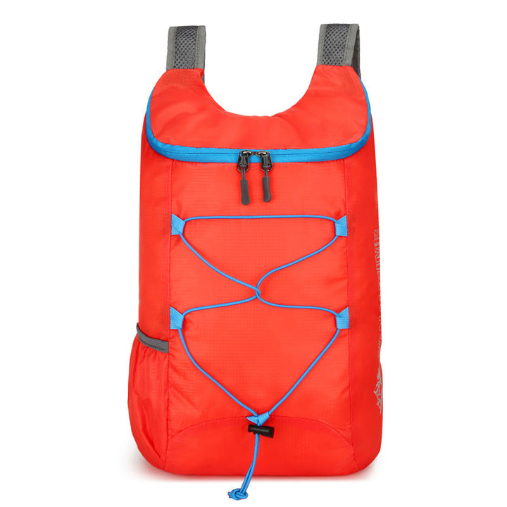 Women’s foldable lightweight day backpack with elastic front drawstring and side mesh pockets Kalsten