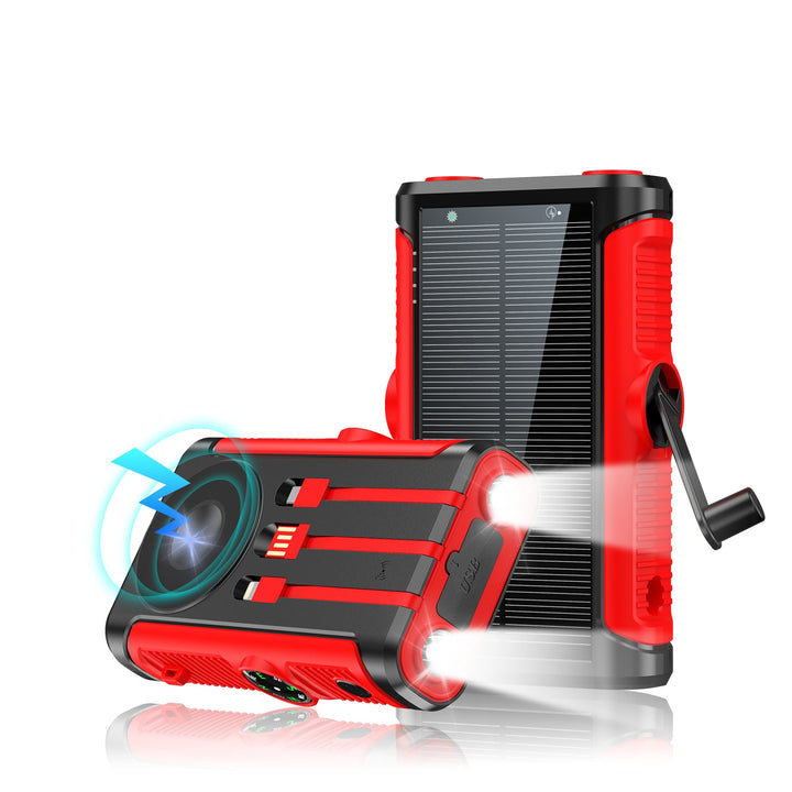 Portable solar battery with integrated hand crank charger Kalsten