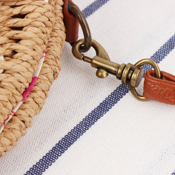 Rattan Shoulder Bag In Crescent Shape Design Kalsten