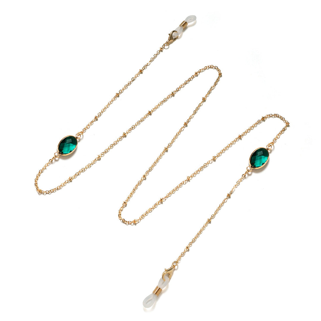 Chic Gemstone-Accented Eyewear Chain Kalsten