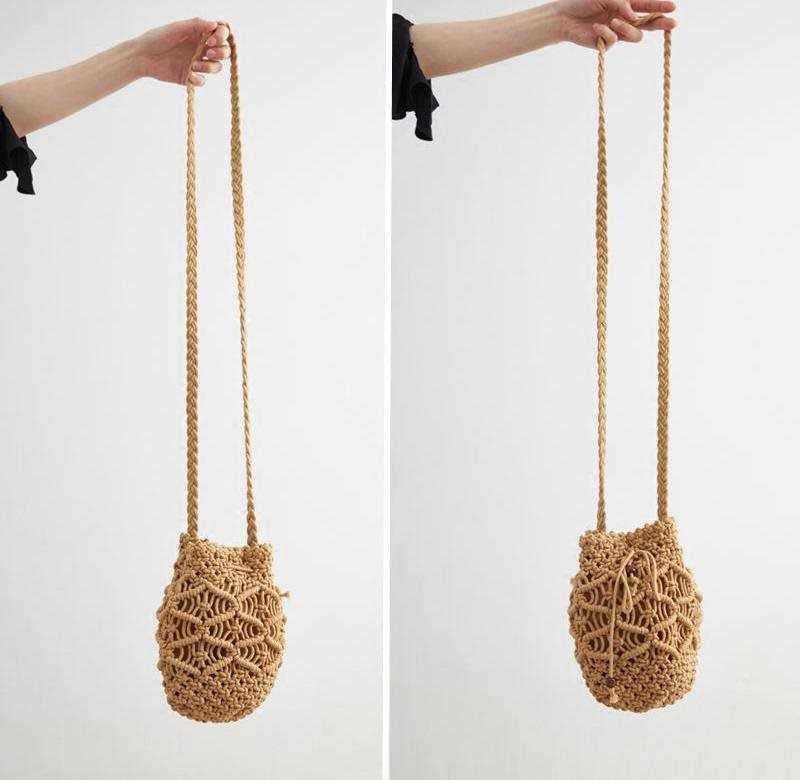 Macrame Messenger Bag with Decorative Pattern Kalsten