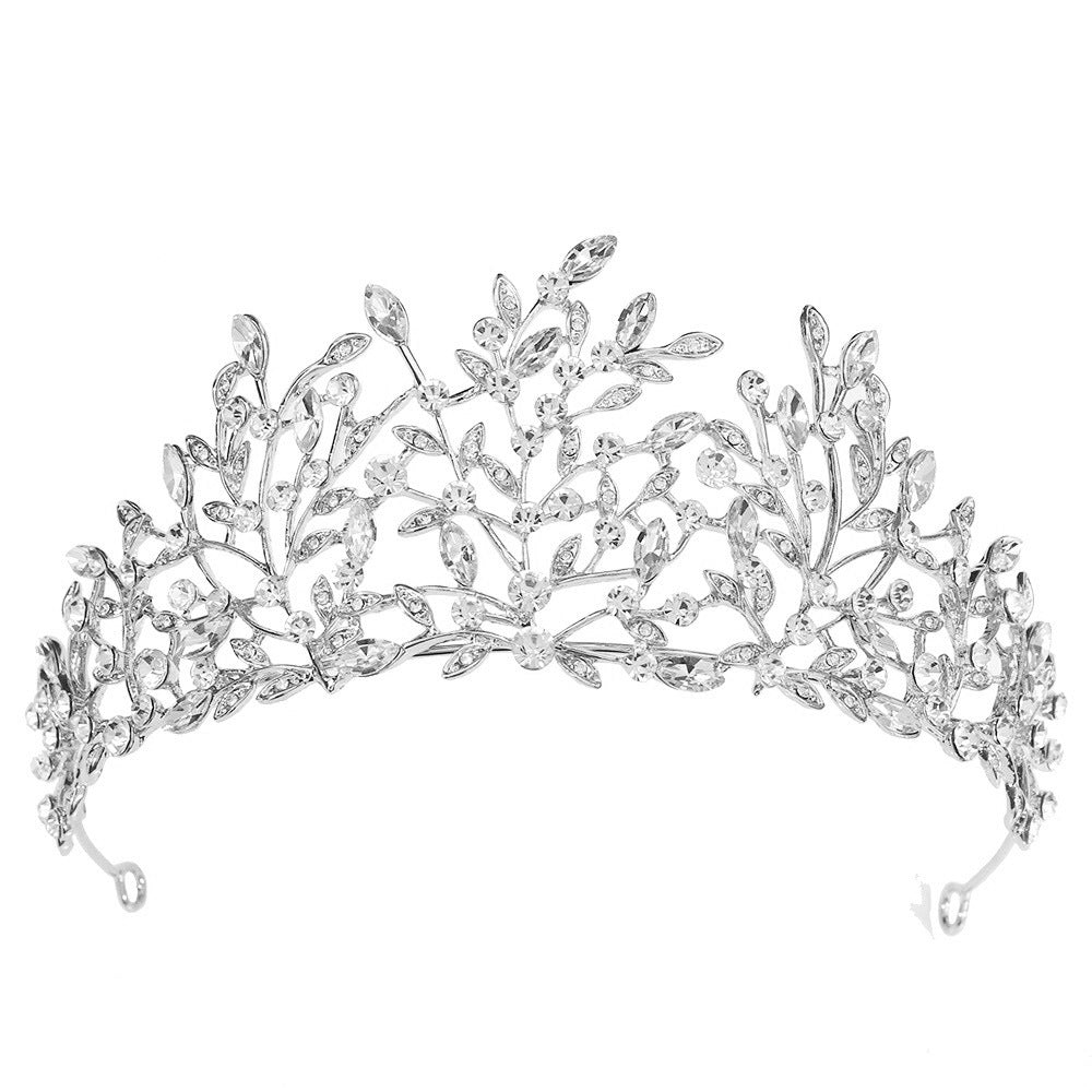 Ladies Elegant Headband with Floral Decorations and Rhinestones Kalsten