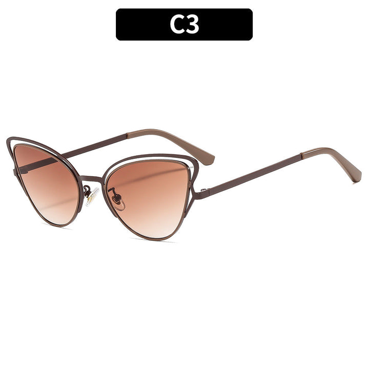 Women's Cat-Eye Sunglasses with Luxurious Metal Frame and High-Quality Gradient Lenses Kalsten