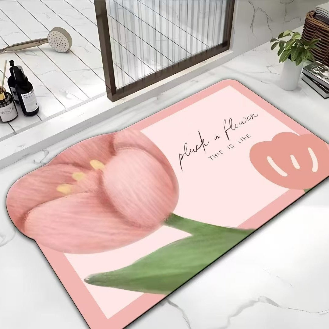 Floral Print Bath Mat Kalsten