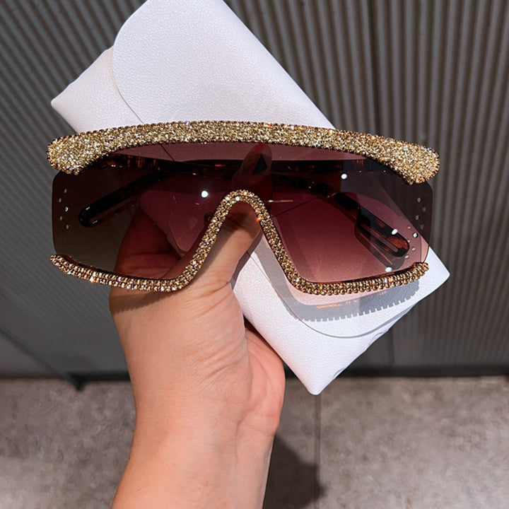 Women's sunglasses with sparkling rhinestone frame and modern design Kalsten