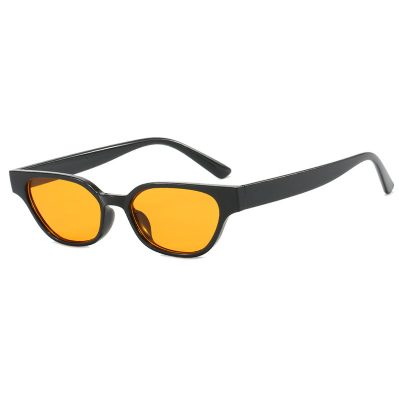 Women's fashionable sunglasses with curved frame and brown lenses Kalsten