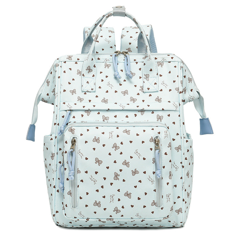 Stylish Heart-Printed Multi-Pocket Backpack kalsten