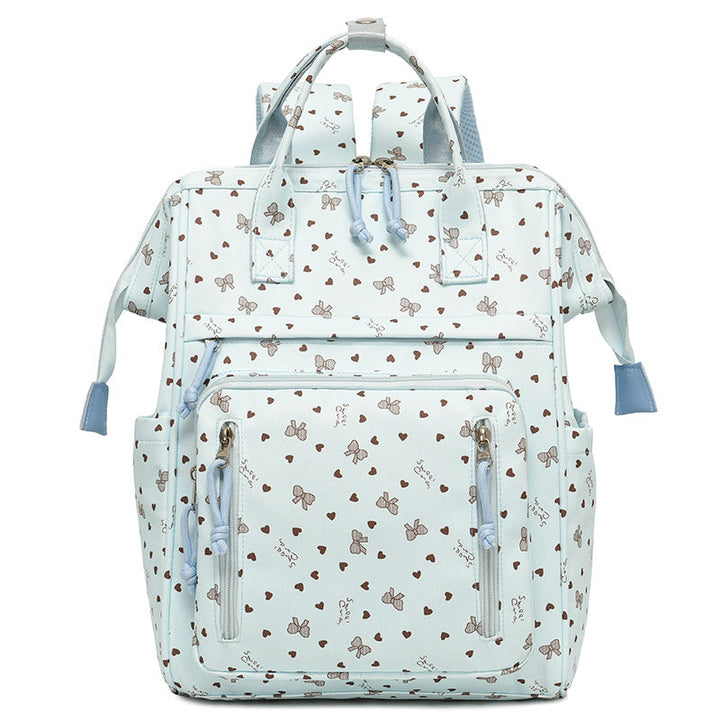 Stylish Heart-Printed Multi-Pocket Backpack kalsten