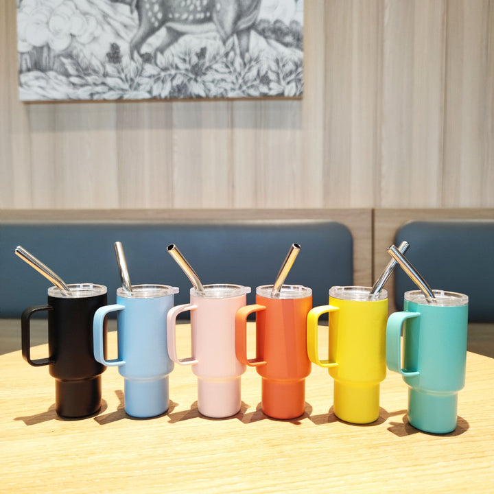 Women's practical drinking glass with metal straw Kalsten